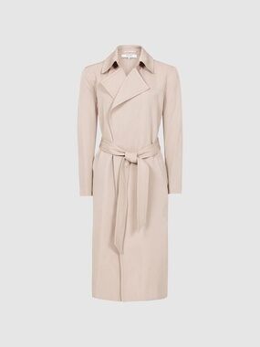 Reiss Darcie Longline Mac Pink Trench Coat